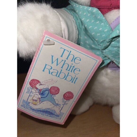 "The White Rabbit" Plush Stuffed Toy With Red Glasses & Pocket Watch - Picture 4 of 11